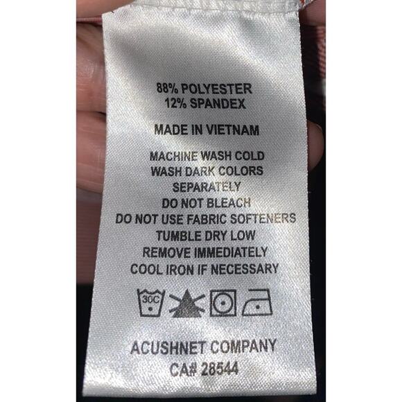 Footjoy Polo Shirt Men's Large Peach & white Striped Orange Collar Golf Outdoor - Picture 5 of 7